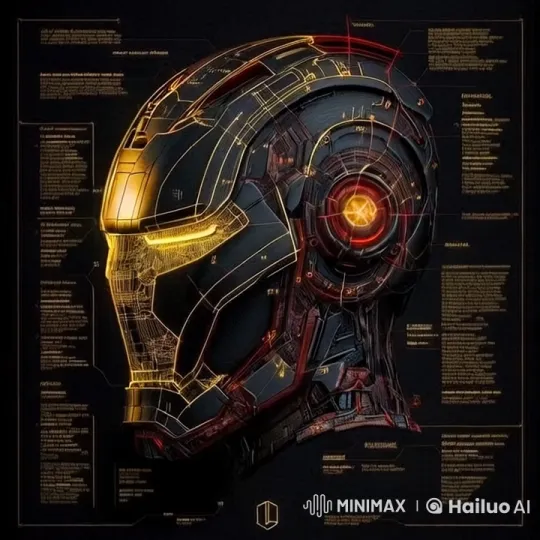 Iron Man Helmet Project: Realistic Construction Simulation – AI Generated Video | Hailuo AI