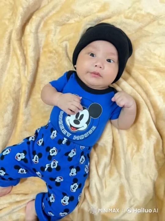 Baby in Mickey Outfit Stands and Pitches Playfully – AI Generated Video | Hailuo AI
