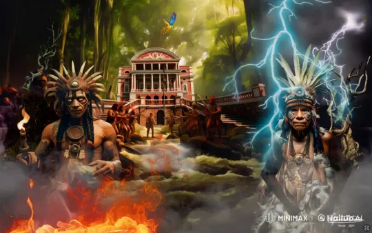 4K Epic Battle Scene: Lightning vs. Fire Tribe Warriors – AI Generated Video | Hailuo AI