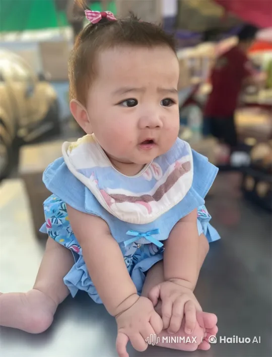 Baby's Playful Kung Fu Moves in Vibrant Market – AI Generated Video | Hailuo AI