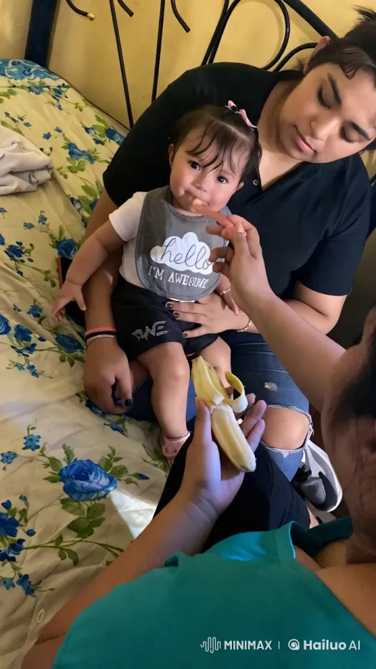 Toddler Dancing Joyfully on Bed with Banana – AI Generated Video | Hailuo AI