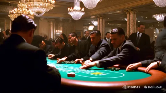 Luxurious Casino Scene Showcases Tension and Romance – AI Generated Video | Hailuo AI