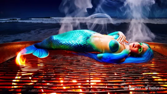 Mermaid Grilled Alive: Beauty Meets Gruesome Fate – AI Generated Video | Hailuo AI