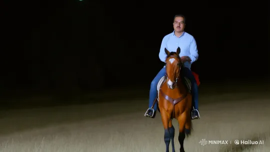 Equine Imagery: Horse Riding on the Moon – AI Generated Video | Hailuo AI