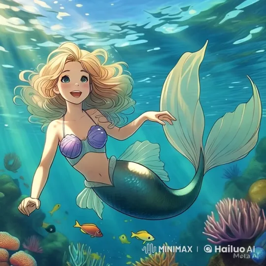 Mermaid Glides Through Serene Underwater Paradise – AI Generated Video | Hailuo AI