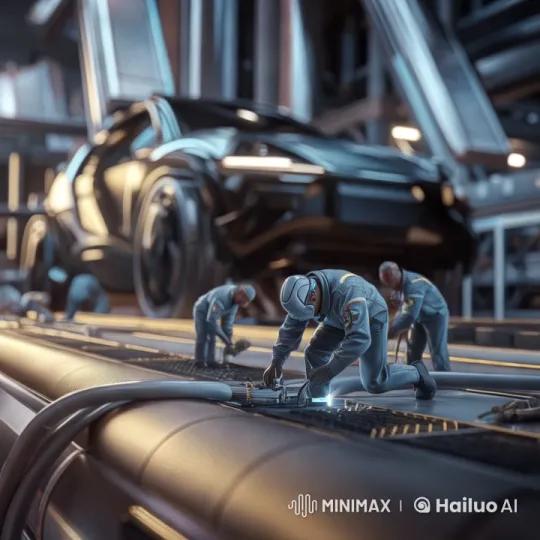 Futuristic Automotive Assembly Line: Precision and Efficiency – AI Generated Video | Hailuo AI