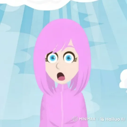 Animated Girl Swings to Guitar Music in Blue Sky Setting – AI Generated Video | Hailuo AI