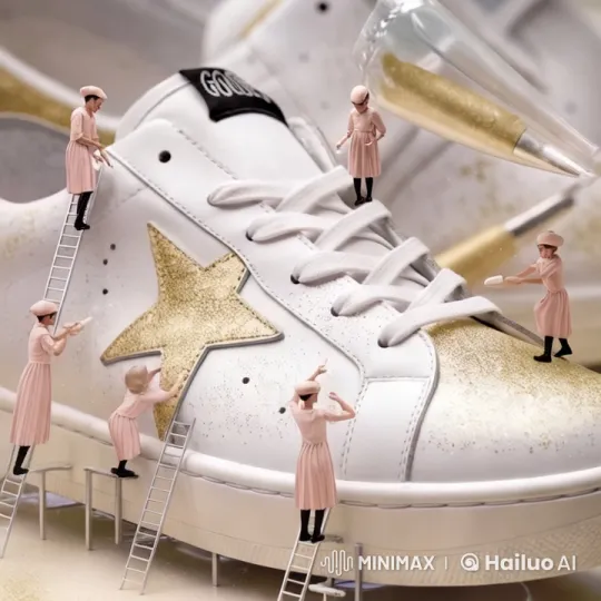 Artisanal Craftsmanship: Decorative Sneaker Creation – AI Generated Video | Hailuo AI