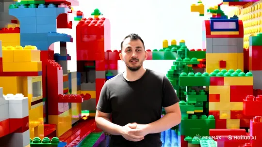 Hero in a Colorful Lego World: A Journey of Adventure – AI Generated Video | Hailuo AI