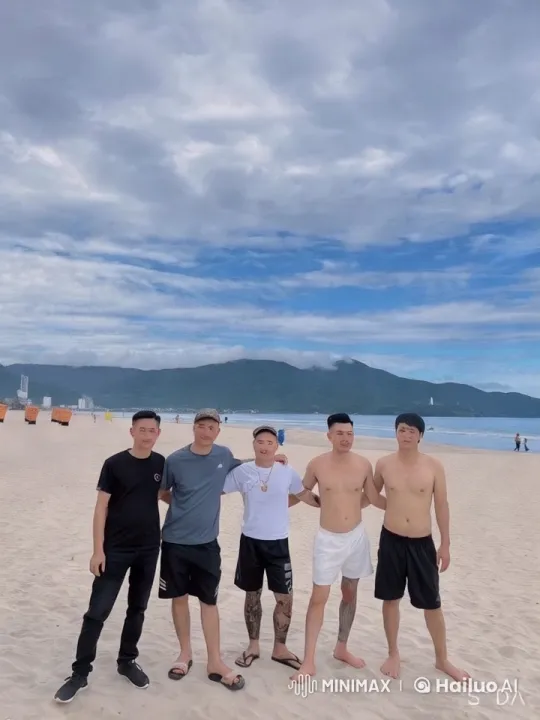 Beach Kung Fu Display: Dynamic Moves with Mountainous Backdrop – AI Generated Video | Hailuo AI