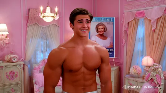 Muscular Man Reveals Grandma in Feminine Transformation Scene – AI Generated Video | Hailuo AI