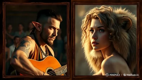 Hero and Maiden: A Mystical Melody in Light and Shadow – AI Generated Video | Hailuo AI