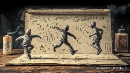 Creative Stick Figures Dance Artistically on Paper – AI Generated Video | Hailuo AI