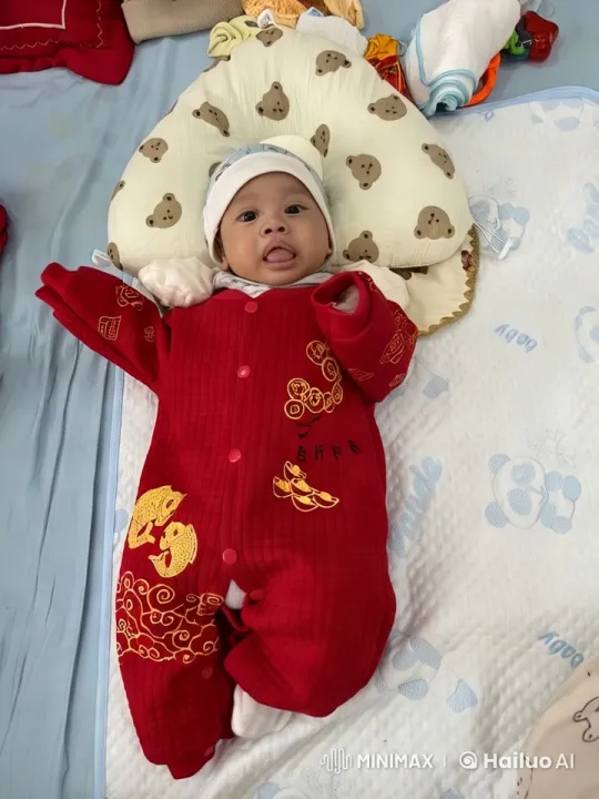 Baby Dances and Sings in Red Onesie with Kungfu Flair – AI Generated Video | Hailuo AI