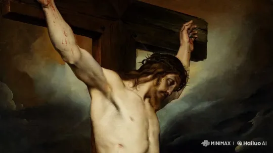 Aesthetic and Solemn Depiction of a Crucifixion Scene – AI Generated Video | Hailuo AI