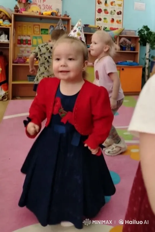 Birthday Celebration: Girl in Colorful Room with Gifts – AI Generated Video | Hailuo AI