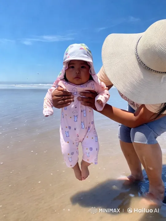 Baby's Joyful Dance and Playful Kung Fu at the Beach – AI Generated Video | Hailuo AI