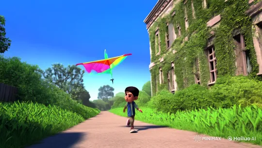 Ali's Adventure: Kite, Mansion, and New Friendship – AI Generated Video | Hailuo AI