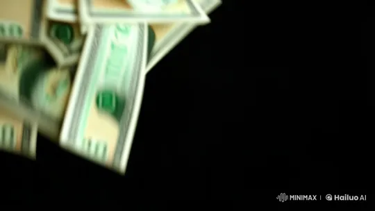Visuals of Cascading Dollars and Digital Wealth Growth – AI Generated Video | Hailuo AI