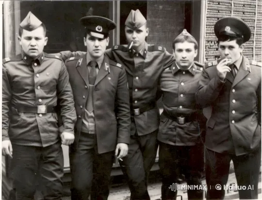Soldiers' Bond Captured in Aesthetic Black-and-White Video – AI Generated Video | Hailuo AI