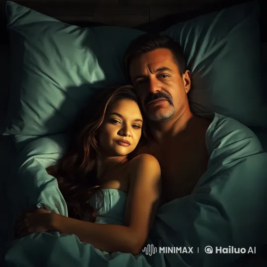Couple's Intimate Bedtime Kiss Captured in Warm Glow – AI Generated Video | Hailuo AI