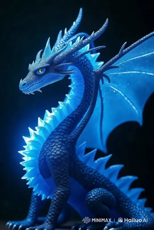 Blue Crystal Dragon: A Majestic, Glowing Creature – AI Generated Video | Hailuo AI