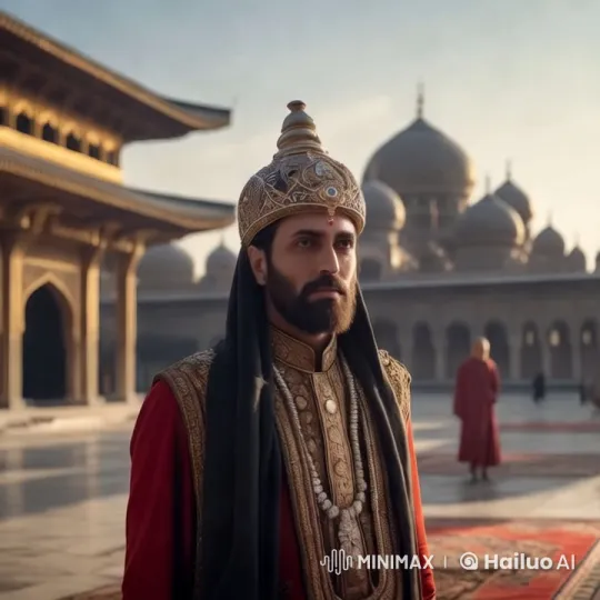 Traditional Attire and Palace Aesthetics in Grand Courtyard – AI Generated Video | Hailuo AI