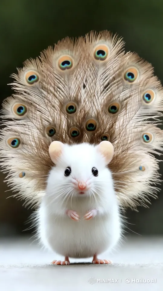 Graceful Dance of Peacock-Feathered Mouse – AI Generated Video | Hailuo AI