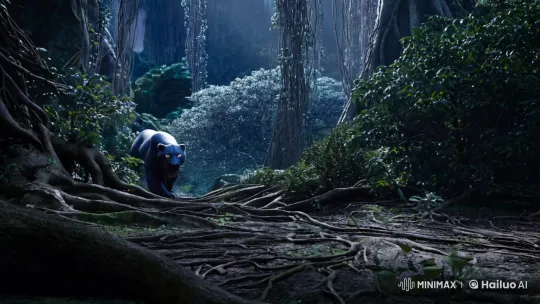 Mystical Panther's Graceful Dance in the Jungle Night – AI Generated Video | Hailuo AI