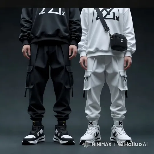 Contrasting Fashion in Minimalist Setting – AI Generated Video | Hailuo AI