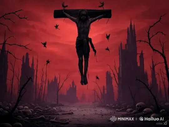 Dramatic Crucifixion Scene with Haunting Gothic Imagery – AI Generated Video | Hailuo AI