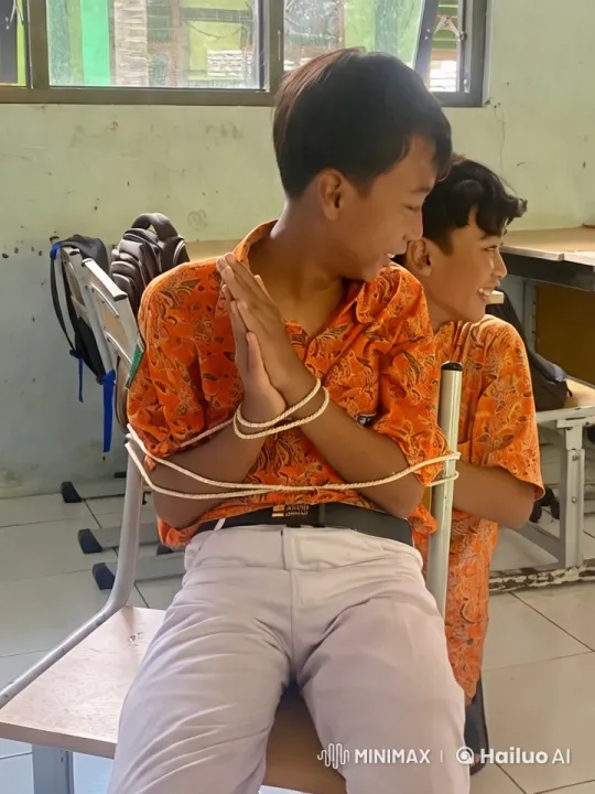 Boy Tied to Chair Escapes, Performs Kungfu in Classroom – AI Generated Video | Hailuo AI