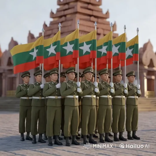 Military Ceremony at Monument with Flag-Bearing Soldiers – AI Generated Video | Hailuo AI