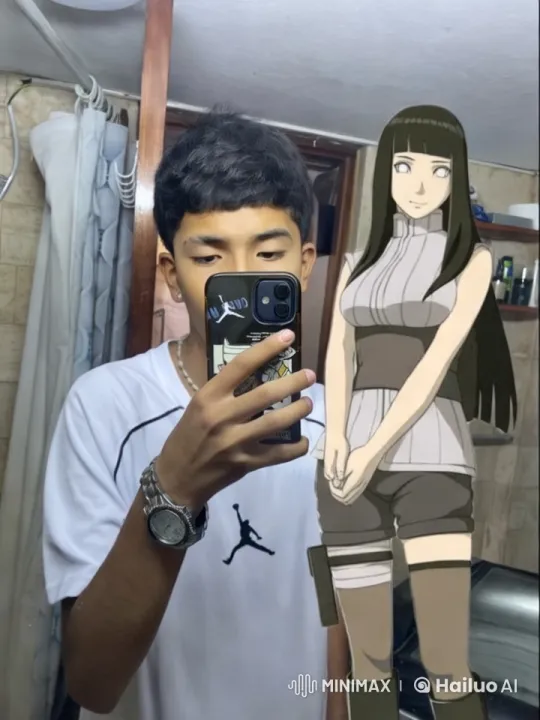 Boy Films Selfie as Girl Initiates Kiss in Bathroom – AI Generated Video | Hailuo AI