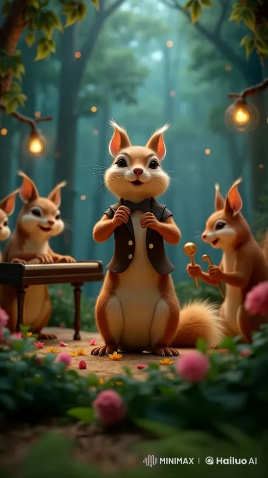 Anthropomorphic Rabbits Perform in Enchanted Forest Setting – AI Generated Video | Hailuo AI