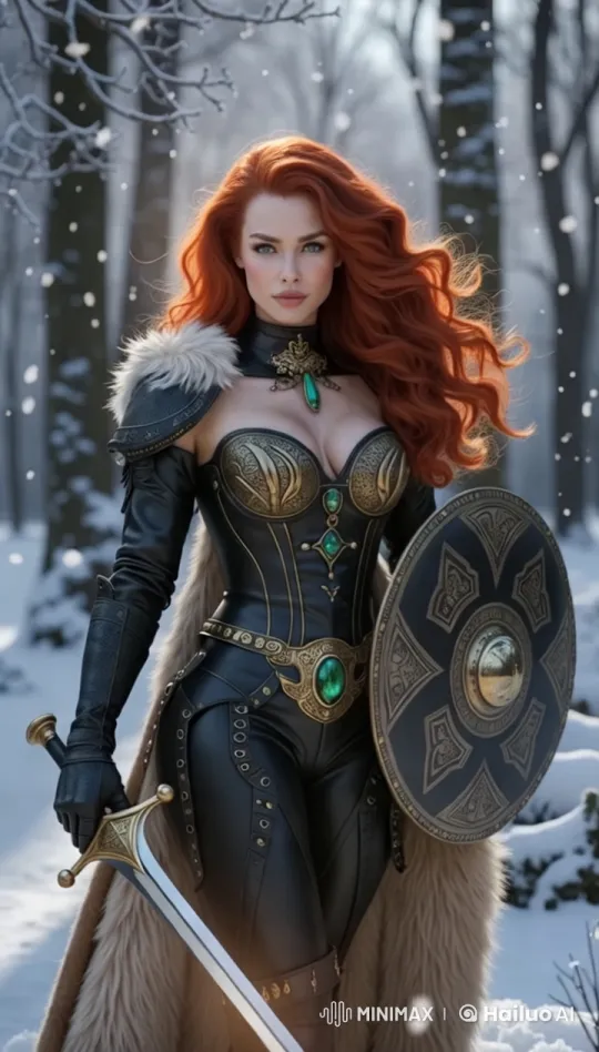 Warrior Princess in Magical Winter Setting - Animation – AI Generated Video | Hailuo AI