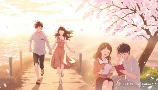 Couple Running Hand-in-Hand by Sunset-Sea – AI Generated Video | Hailuo AI