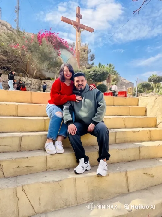 Couple on Steps with Serene Outdoor Background – AI Generated Video | Hailuo AI