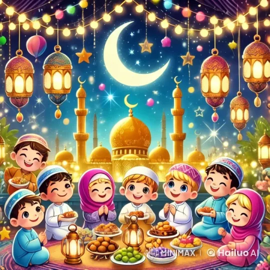 Joyful Children Celebrate Around a Decorated Table – AI Generated Video | Hailuo AI