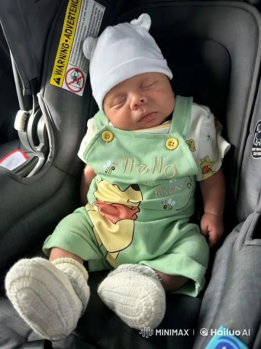 Baby in Car Seat with Charming Outfit and Soft Lighting – AI Generated Video | Hailuo AI