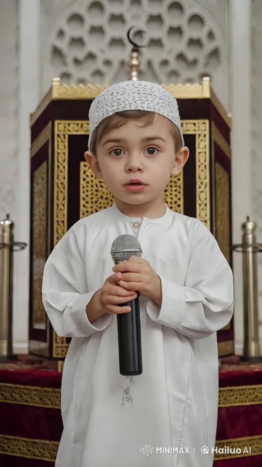 Child in Traditional Attire Speaks to Camera – AI Generated Video | Hailuo AI