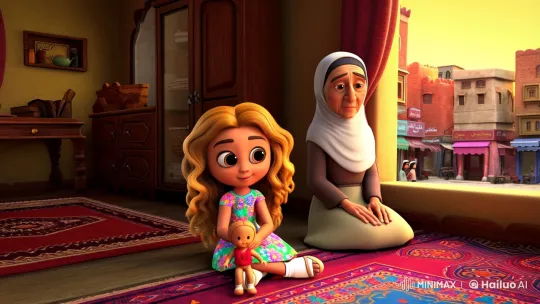 Iranian Girl and Grandmother in Traditional Tehran Home – AI Generated Video | Hailuo AI