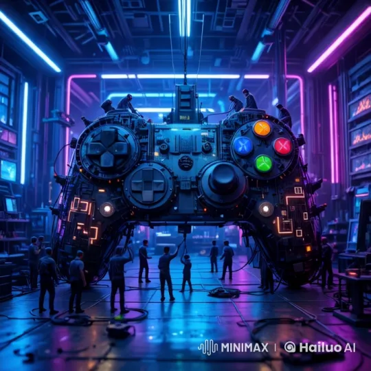 Neon Studio: Crafting a Futuristic Game Controller – AI Generated Video | Hailuo AI