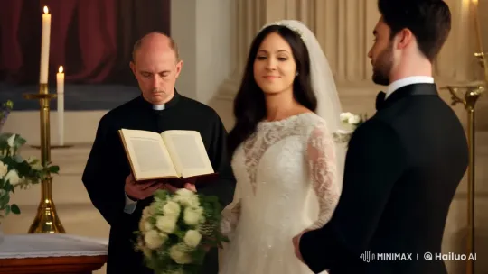 Elegant Wedding Ceremony in a Decorated Chapel – AI Generated Video | Hailuo AI