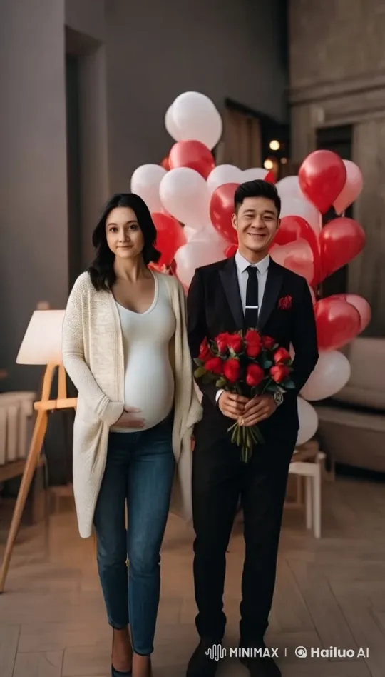 Couple's Joyful Walk with Pregnancy Celebration – AI Generated Video | Hailuo AI