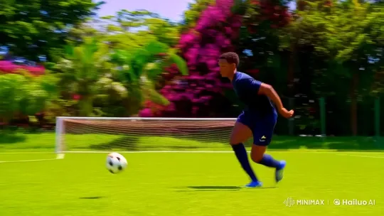 Dynamic Soccer Scene Showcases Athlete's Determination – AI Generated Video | Hailuo AI