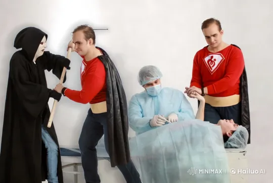 Hero Battles Dementor Amidst Medical Drama – AI Generated Video | Hailuo AI