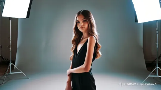 High-Fashion Portrait of a Graceful 18-Year-Old Model – AI Generated Video | Hailuo AI