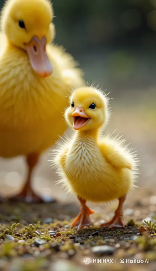 Baby Duckling Joyfully Reunites with Mother – AI Generated Video | Hailuo AI