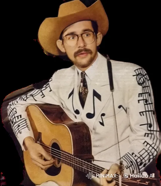 Man in White Suit Plays Guitar in Black Background – AI Generated Video | Hailuo AI